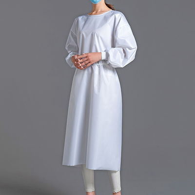 Polyetylen dùng một lần 70gsm Vải màng PE thoáng khí Polyester cho quần áo bảo hộ dân dụng