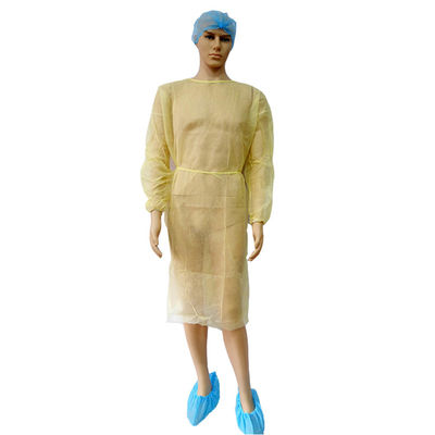 Dệt màng PE PP thoáng khí Áo choàng cách ly Polypropylene Cổ đàn hồi